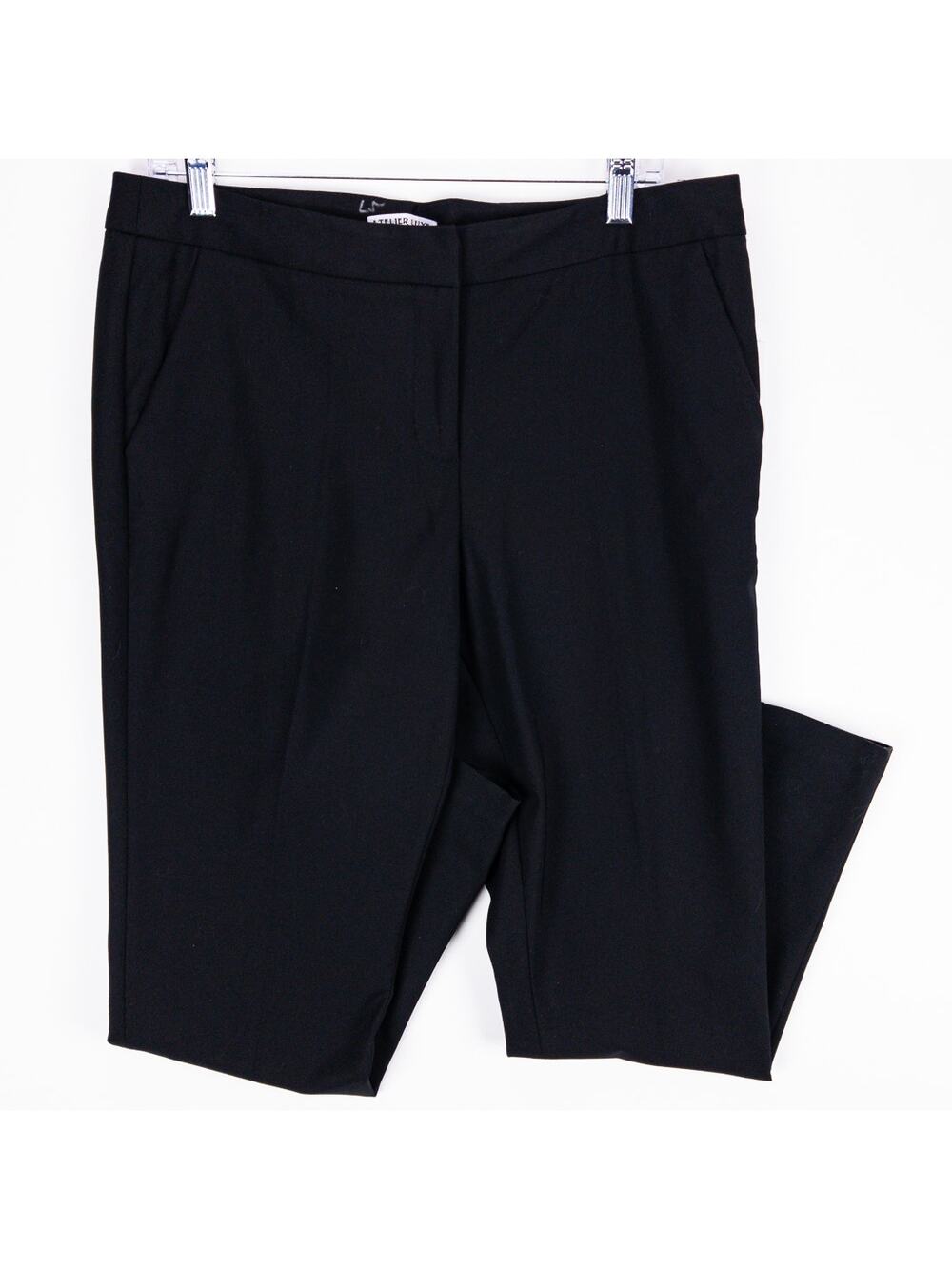 ATELIER Luxe Ankle Pants Woman's Size 12 Flat Front Boutique Black New Tags